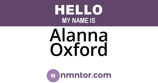 Alanna Oxford