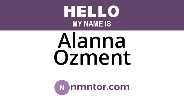 Alanna Ozment