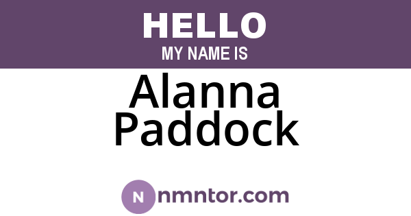 Alanna Paddock