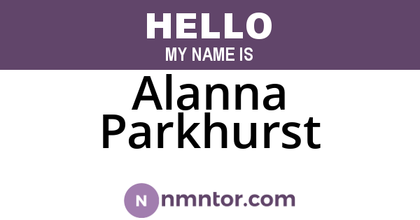 Alanna Parkhurst