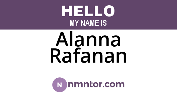 Alanna Rafanan