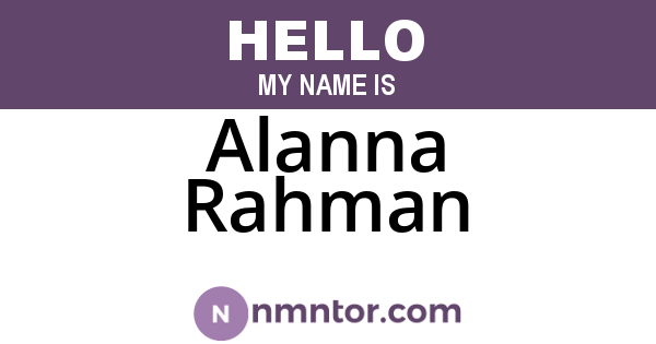 Alanna Rahman