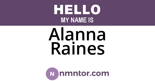 Alanna Raines