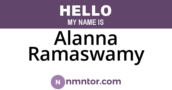 Alanna Ramaswamy