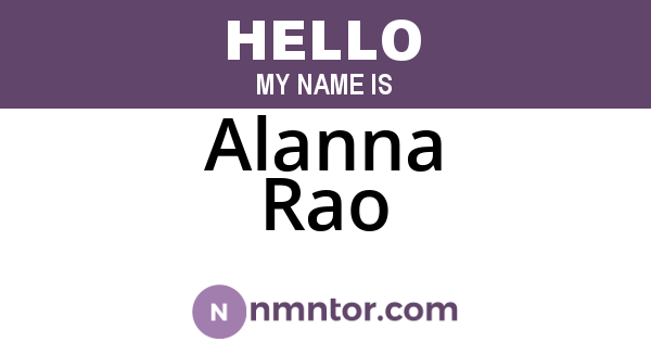 Alanna Rao