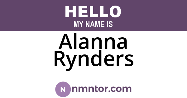 Alanna Rynders