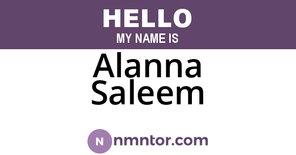 Alanna Saleem