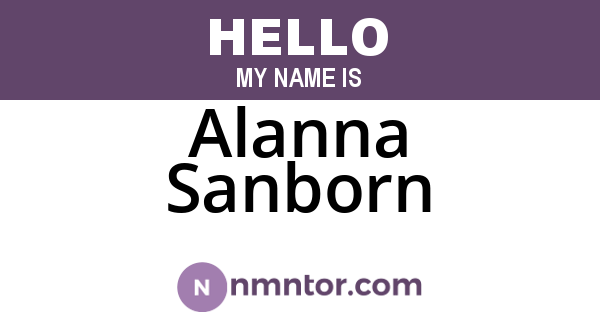 Alanna Sanborn