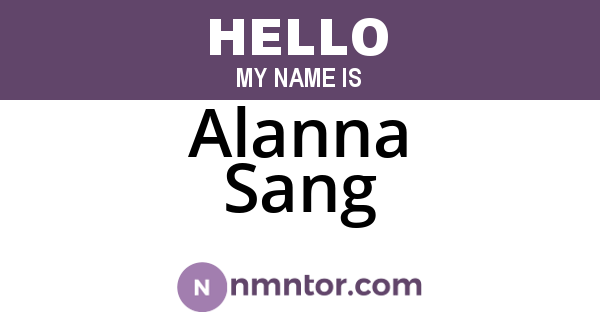 Alanna Sang