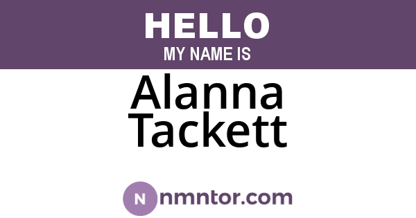 Alanna Tackett