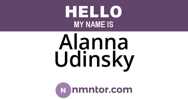 Alanna Udinsky