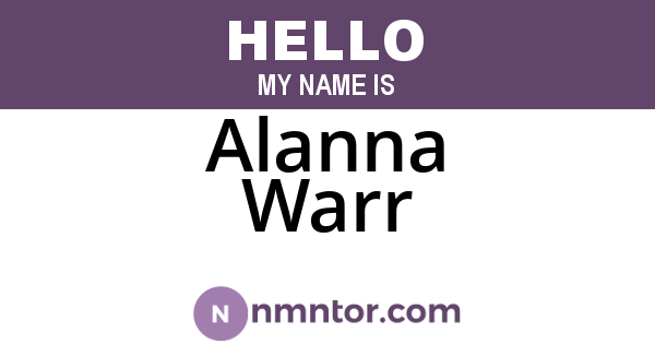 Alanna Warr