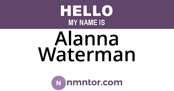 Alanna Waterman