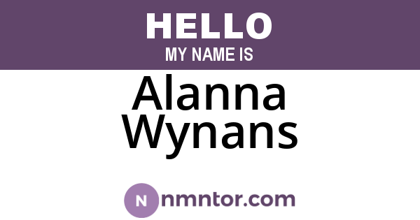Alanna Wynans