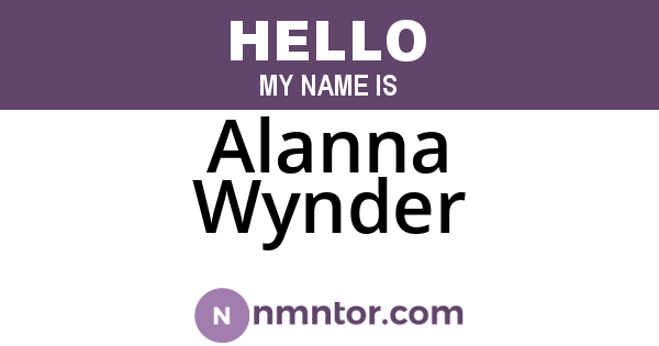 Alanna Wynder