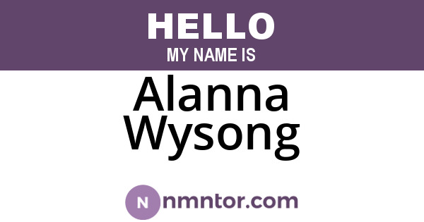 Alanna Wysong