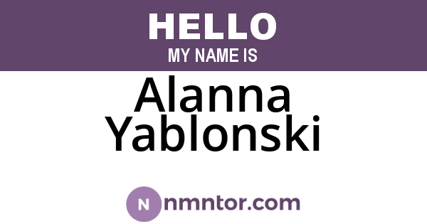Alanna Yablonski