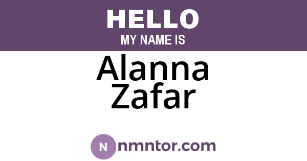 Alanna Zafar
