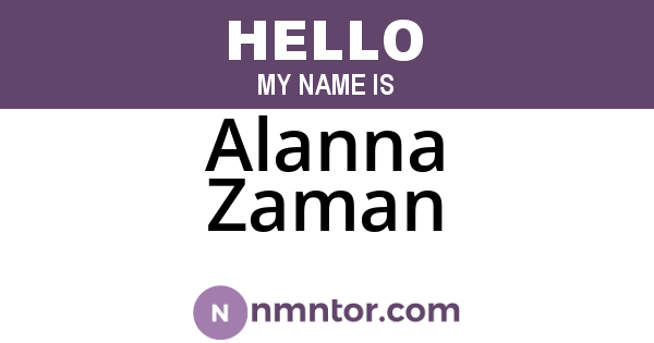 Alanna Zaman
