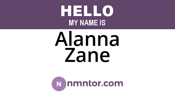 Alanna Zane