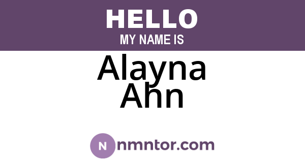 Alayna Ahn