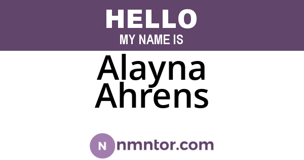 Alayna Ahrens