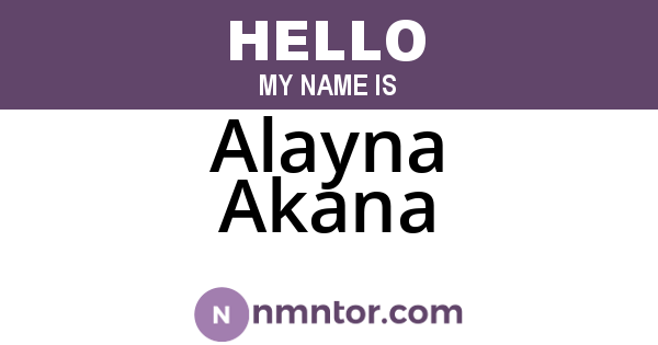 Alayna Akana