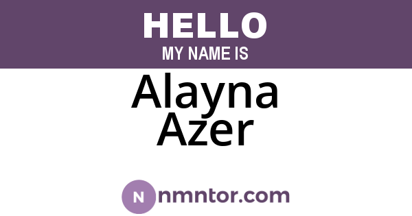 Alayna Azer