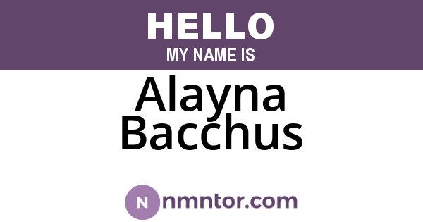 Alayna Bacchus