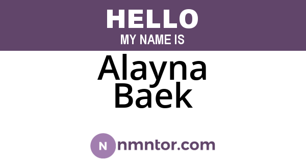 Alayna Baek