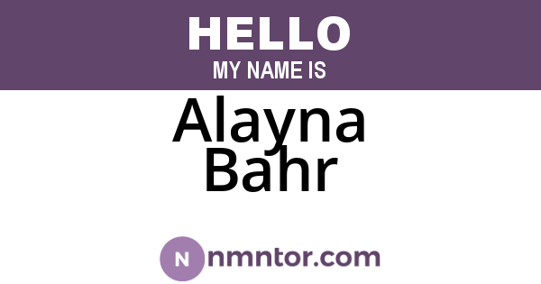Alayna Bahr