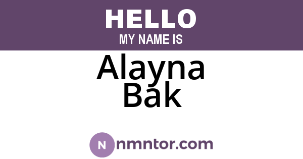 Alayna Bak