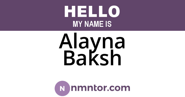 Alayna Baksh