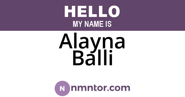 Alayna Balli