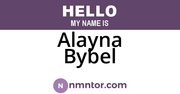 Alayna Bybel