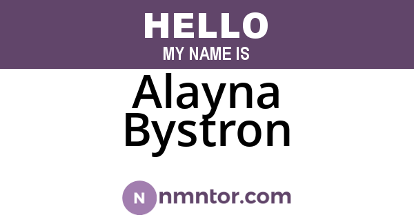 Alayna Bystron
