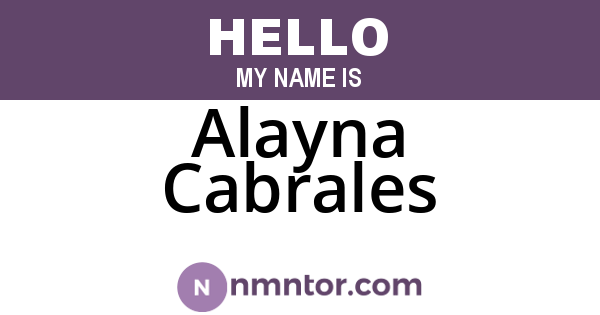 Alayna Cabrales