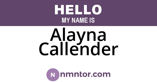 Alayna Callender