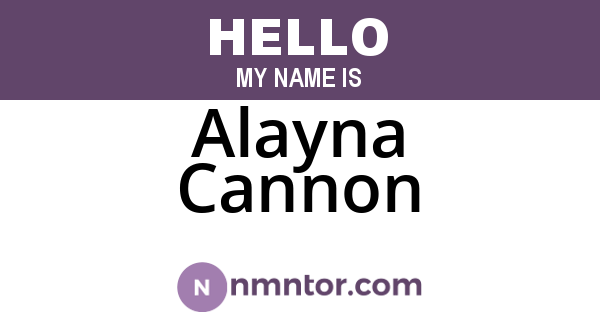 Alayna Cannon