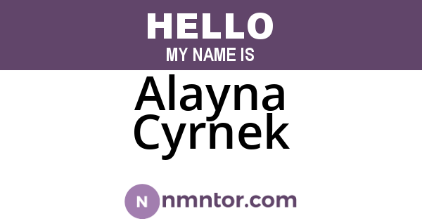 Alayna Cyrnek