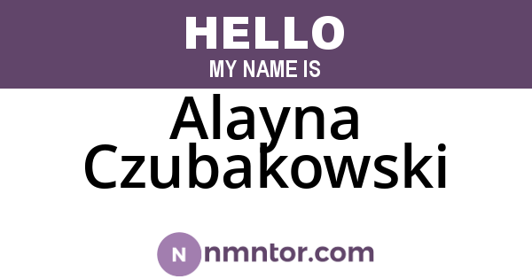 Alayna Czubakowski