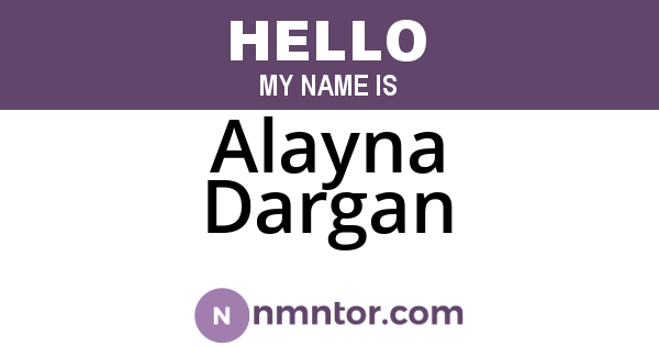 Alayna Dargan