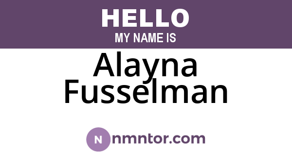 Alayna Fusselman