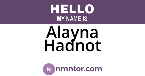 Alayna Hadnot
