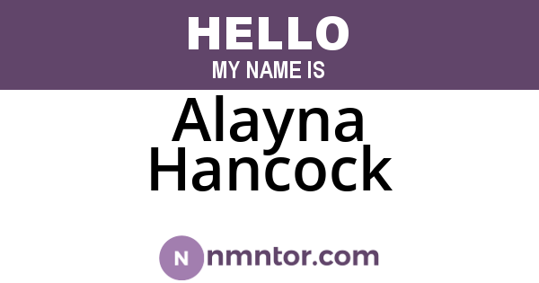 Alayna Hancock