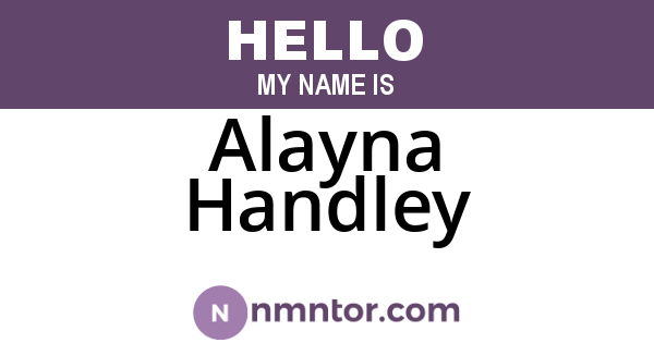 Alayna Handley