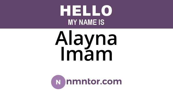 Alayna Imam
