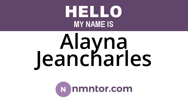 Alayna Jeancharles