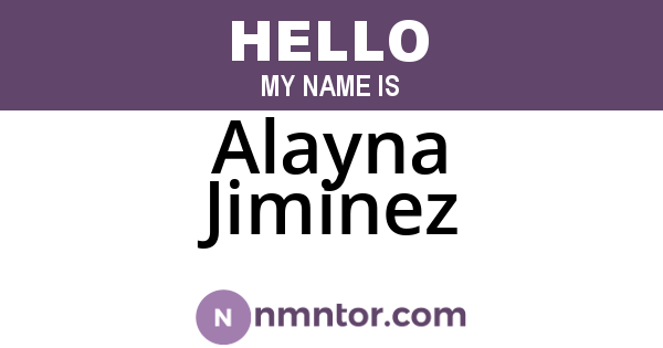 Alayna Jiminez