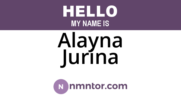 Alayna Jurina